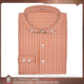 2015 china manufacturer wholesale 100% cotton orange plaid dress shirt